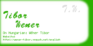tibor wener business card
