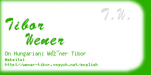 tibor wener business card